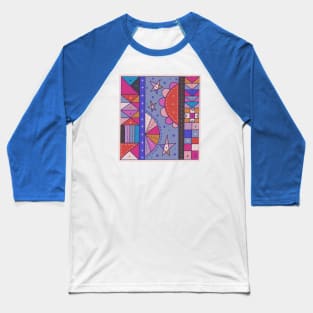 Colorful Quilted Hemispheres Baseball T-Shirt